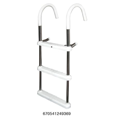 Powerplay 3 Step Gunwale 7 in. Hook Boat Ladder - Stainless Steel PO2594339
